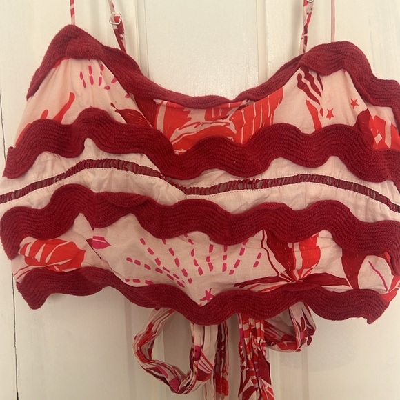 FARM Rio Off White Rio Tiles Crop Top Size Medium - Picture 5 of 7